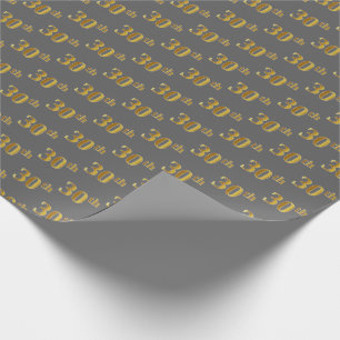 Gray, Imitate Gold 30. (30.) Event Geschenkpapier