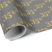 Gray, Imitate Gold 35. (35.) Event Geschenkpapier (Rolleneckpunkt)