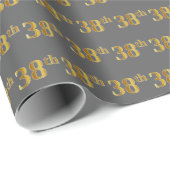 Gray, Imitate Gold 38. (Achtunddreißig) Veranstalt Geschenkpapier (Rolleneckpunkt)