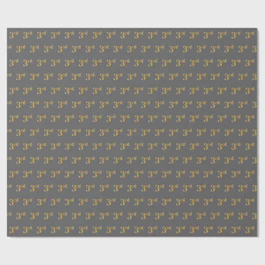 Gray, Imitate Gold 3. (3.) Event Wrapping Paper Geschenkpapier (Flach)