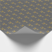 Gray, Imitate Gold 3. (3.) Event Wrapping Paper Geschenkpapier (Ecke)