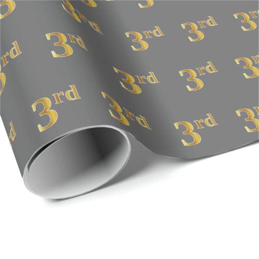 Gray, Imitate Gold 3. (3.) Event Wrapping Paper Geschenkpapier (Rolleneckpunkt)