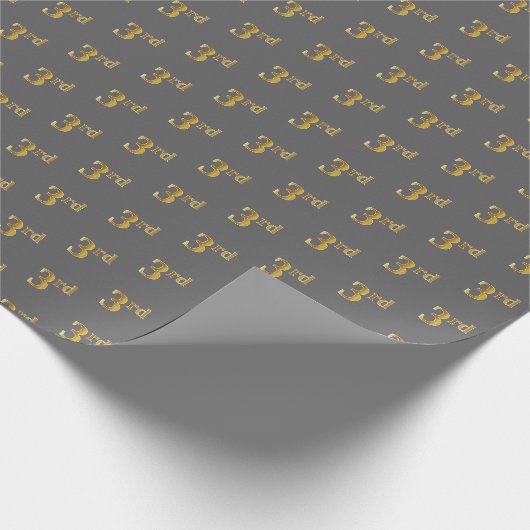 Gray, Imitate Gold 3. (3.) Event Wrapping Paper Geschenkpapier (Ecke)