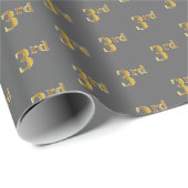 Gray, Imitate Gold 3. (3.) Event Wrapping Paper Geschenkpapier (Rolleneckpunkt)