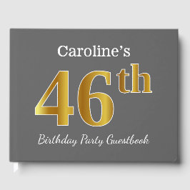Gray, Imitate Gold 46. Geburtstagsparty + Individu Gästebuch