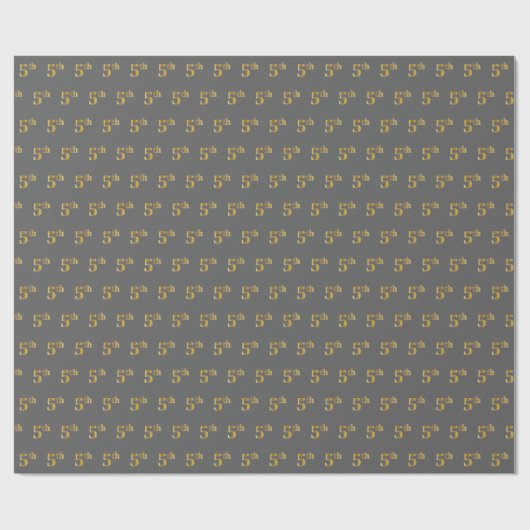 Gray, Imitate Gold 5. (Fünfte) Event Wrapping Pape Geschenkpapier (Flach)