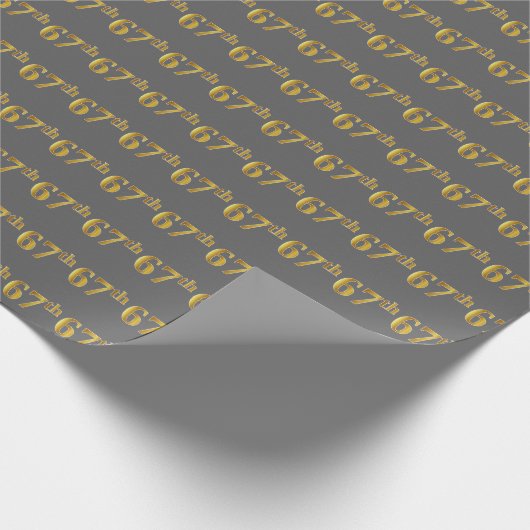 Gray, Imitate Gold 67. (Sixty-Siebenundsechzigste) Geschenkpapier (Ecke)