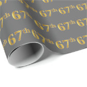 Gray, Imitate Gold 67. (Sixty-Siebenundsechzigste) Geschenkpapier (Rolleneckpunkt)