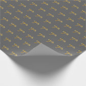 Gray, Imitate Gold 7. (7.) Event Wrapping Paper Geschenkpapier (Ecke)