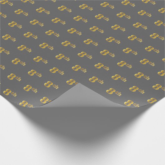 Gray, Imitate Gold 8. (Achte) Event Wrapping Paper Geschenkpapier (Ecke)