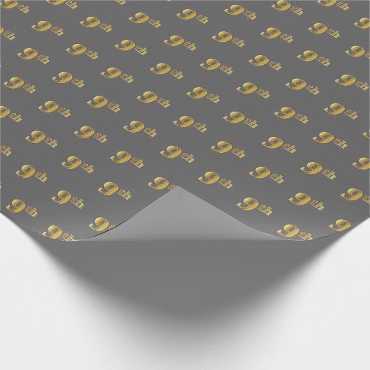 Gray, Imitate Gold 9. (9.) Event Wrapping Paper Geschenkpapier (Ecke)