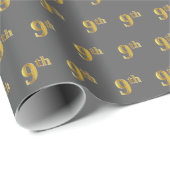 Gray, Imitate Gold 9. (9.) Event Wrapping Paper Geschenkpapier (Rolleneckpunkt)