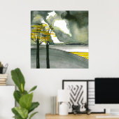 Gray Island Abstrakt Art Poster/Print 24x24" Poster (Heimbüro)