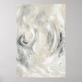 Gray Ivory Contemporary Abstract Art Poster (Vorne)