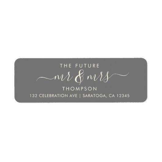 Gray Ivory Elegant Chic Future MR und MRS Adresse (Vorne)