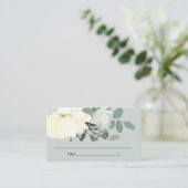 GRAY IVORY WHITE FLORAL BRAUTPARTY PLATZKARTE VISITENKARTE (Stehend Vorderseite)