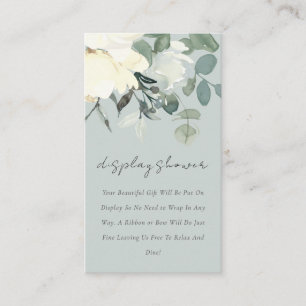 GRAY IVORY WHITE FLORAL BUNCH ANZEIGEN BABY DUSCHE BEGLEITKARTE