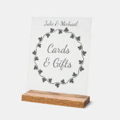 Gray Ivy Wreath Wedding Cards and Gifts Acrylschild (Winkel)