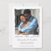 Gray Jagged Frame Foto Ankündigung Datum freihalte (Vorderseite)