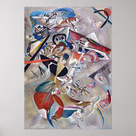 Gray Kandinsky Modernes Abstraktes Kunstwerk Poster (Vorne)