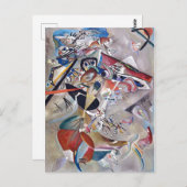 Gray Kandinsky Modernes Abstraktes Kunstwerk Postkarte (Vorne/Hinten)