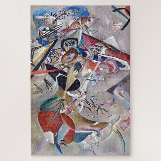 Gray Kandinsky Modernes Abstraktes Kunstwerk Puzzle (Vertikal)