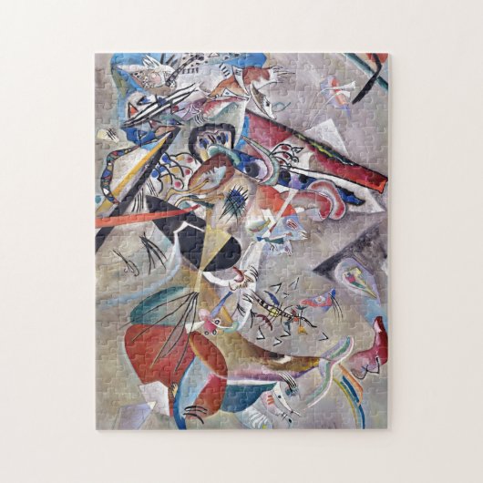 Gray Kandinsky Modernes Abstraktes Kunstwerk Puzzle (Vertikal)