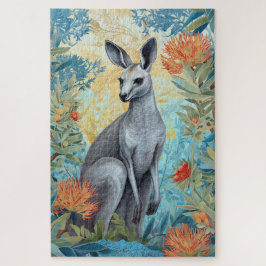 Gray Kangaroo in australischer Bush Puzzle