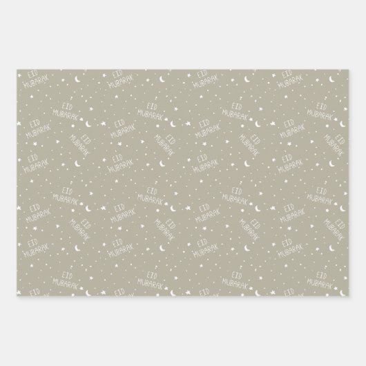 Gray Kids Eid Mubarak Geschenkpapier Set (Vorderseite 2)