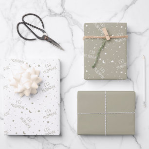 Gray Kids Eid Mubarak Geschenkpapier Set