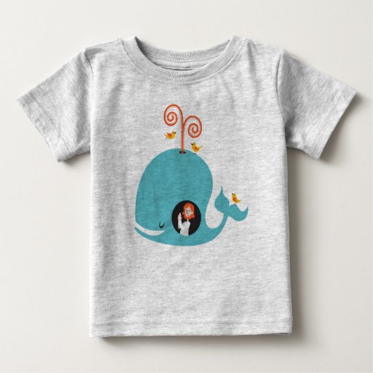 Gray Kids Shirt Bible Story Jonah And The Whale (Vorderseite)