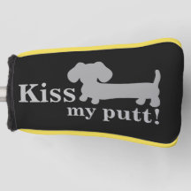 Gray Kiss My Putt Cheeky Golf Head Dackel