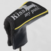 Gray Kiss My Putt Cheeky Golf Head Dackel Golf Headcover (3/4 Vorderseite)