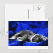 Gray Kitten Awakes Postkarte (Vorne/Hinten)