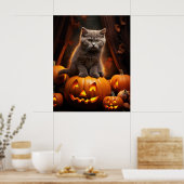 Gray Kitten Halloween Poster (Küche)