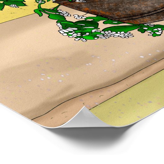 Gray Kitten in Eimer Catnip Poster (Ecke)