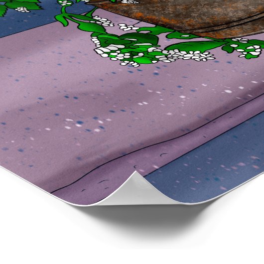 Gray Kitten in Eimer Catnip Poster (Ecke)