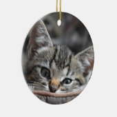 Gray Kitten Keramik Ornament (Rechts)