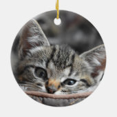 Gray Kitten Keramik Ornament (Hinten)