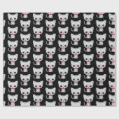 Gray kitty auf schwarz geschenkpapier (Flach)