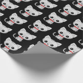 Gray kitty auf schwarz geschenkpapier (Ecke)