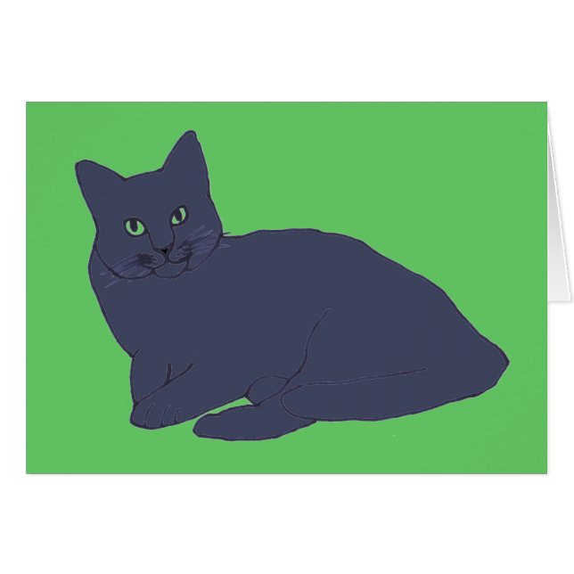 Gray Kitty Card (Vorderseite (Horizontal))