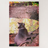 Gray Kitty Cat entworfen Puzzle (Vertikal)