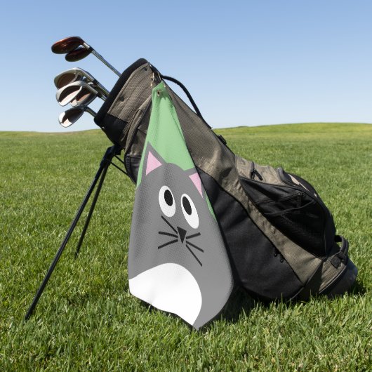 Gray Kitty Cat Golfhandtuch (Gras)
