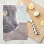 Gray Kitty Cat Küchentuch (Viertel Falte)