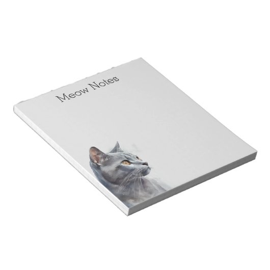 Gray Kitty Cat Notizblock (angewinkelt)