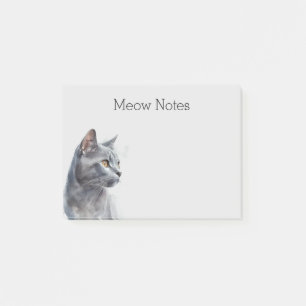Gray Kitty Cat Post-it Klebezettel