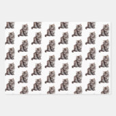 Gray Kitty Cats Geschenkpapier Set (Vorderseite 3)