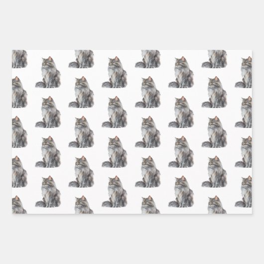Gray Kitty Cats Geschenkpapier Set (Vorderseite 2)