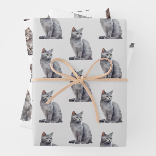 Gray Kitty Cats Geschenkpapier Set (Beispiel)